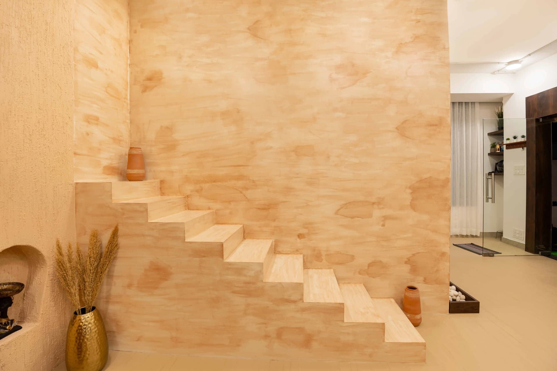 An abstract staircase wall for fashion photography at Soul Frame Studio Banswadi Bangalore