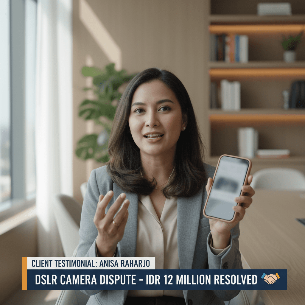 Client testimonial photo of woman in elegant attire